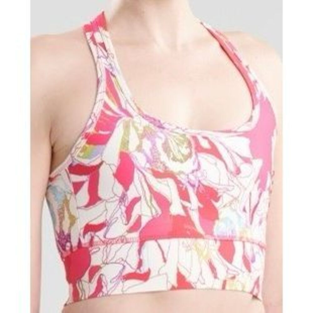 Josie Natori Printed Cropped Top - Pink‎ Poppy Size S